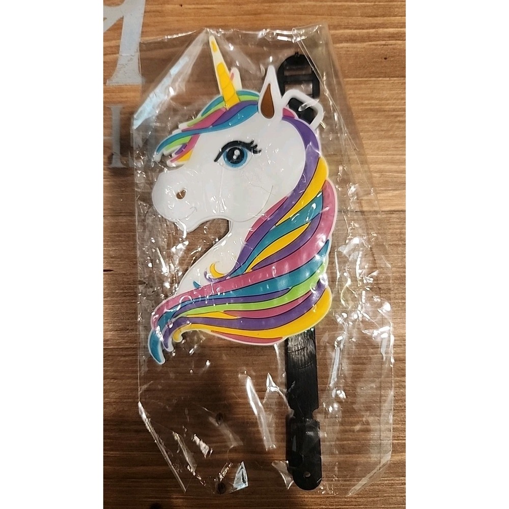 NEW Luggage Tag School Bag ID Holder for Kids Travel Unicorn